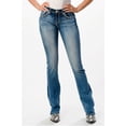 thumbnail image 2 of Grace In LA Women's Fleur De Lis Embroidered Pockets Bootcut Stretch Jeans (29), 2 of 3