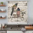 thumbnail image 5 of Vintage Birds Sheer Curtains 96 Inches Long, Country Envelope Postmark Farmhouse Botancial Light Filering Curtains, Privacy Drapes Simi Floor to Veiling Curtain for Living Room Large Window Treatment, 5 of 9