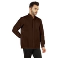 thumbnail image 3 of Bestman Solid Long Sleeve Shirt For Mens Front Double Button Placket Chinese Collar Shirt, 3 of 7