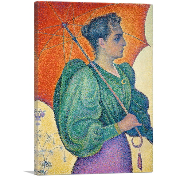 ARTCANVAS Woman With a Parasol 1893 Canvas Art Print by Paul Signac - Size: 12" x 8" (0.75" Deep)
