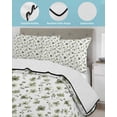 thumbnail image 4 of Sage Green Spring Floral Queen Size Down Alternative Comforter, Lightweight Comforter Quilt Bedding Set with Pillow Shams Summer Botanical Elegant All Seasons Bed Comforter Duvet Insert 90"x96", 4 of 7