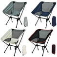 thumbnail image 2 of Silla plegable portátil para exteriores, taburete de camping plegable, asiento compacto y portátil con bolsa de transporte para senderismo, vigilia y viajes, color negro., 2 of 5