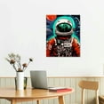 thumbnail image 2 of JEUXUS Space Wall Art Banksy Astronaut Pictures Wall Decor Street Graffiti Painting Art Funny Pop Prints Abstract Colorful Spaceman Framed Artwork for Bedroom Living Room Office Ready to 16x20in, 2 of 4