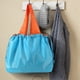 thumbnail image 5 of Bolsa de Compras Plegable de Poliéster Oxford con Cierre de Cordón, Tote Portátil Reutilizable para Supermercado, Viajes, Almacenamiento de Comestibles, 54x38x11cm, Negro o Azul, 5 of 6