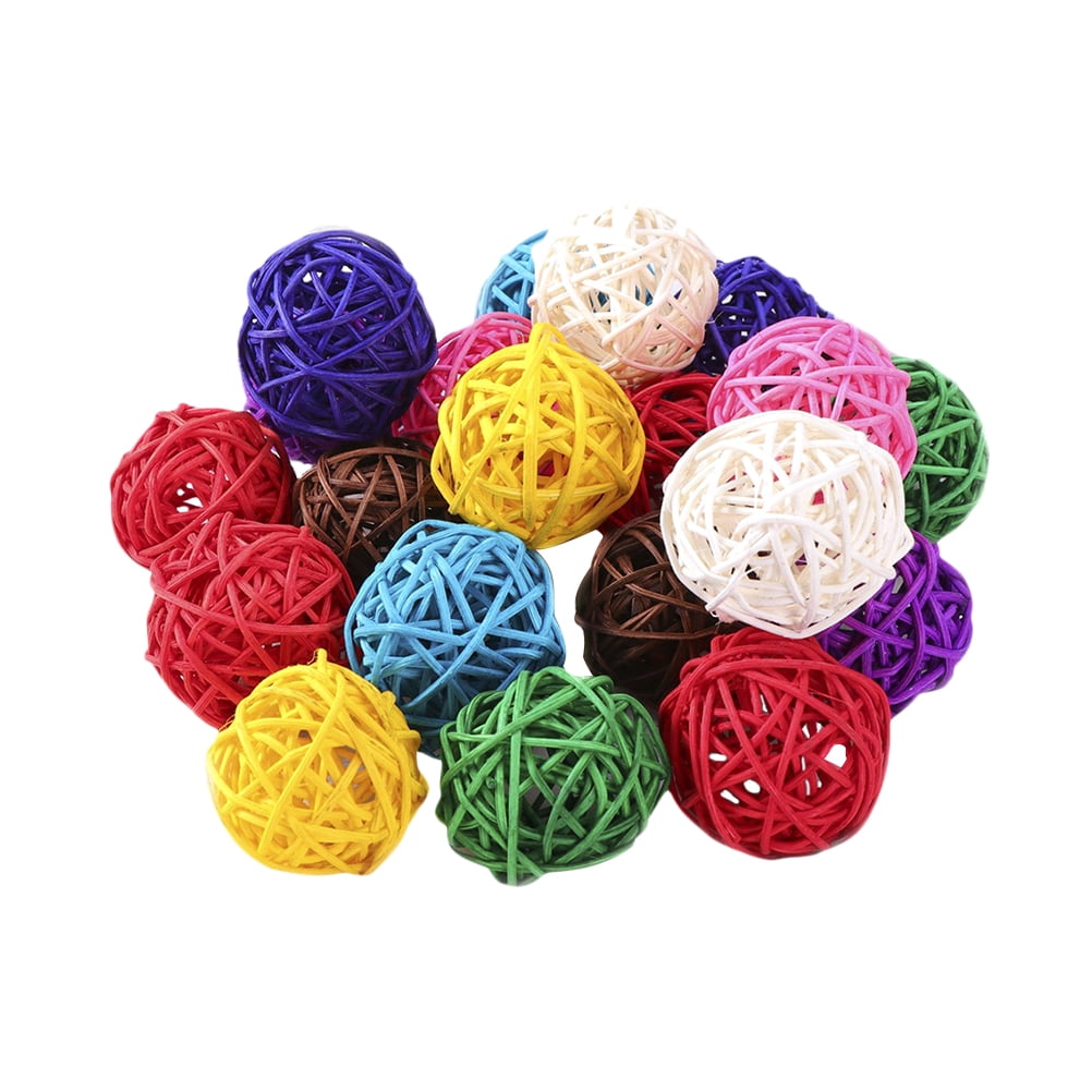 100Pcs Party Colorful Rattan Balls Kindergarten Hanging Ornaments Pendant 3cm 