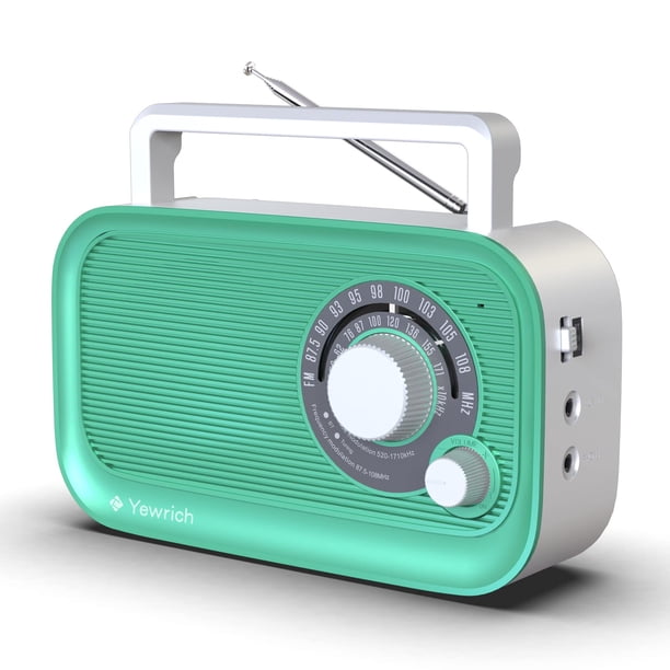 Radio AM/FM portátil Yewrich con Bluetooth, funciona con pilas