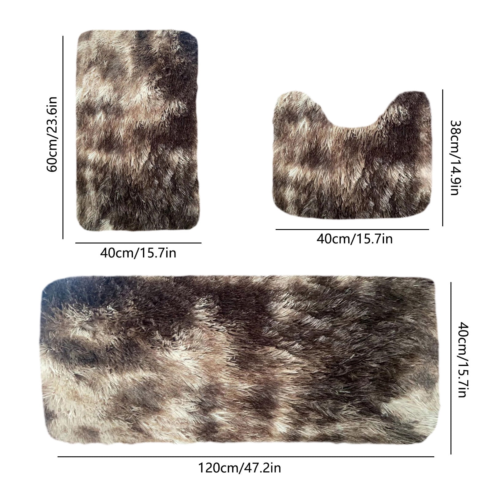 Mixed Color Bath Mats Set, 3-Piece Non-Slip Bathroom Rug Set, Soft Water Absorbent Velvet Fleece, Comfortable for Feet, Machine Washable, Easy to Dry, Perfect for Bathroom, Toilet