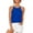 Blue, variant on Up to 30% off! Kmdttou Womens Pleated Tank Tops Spaghetti Strap Camisole Tops Curved Hem Fashion Suspender Tops Fashion Layering Slim Trendy Cool Tops