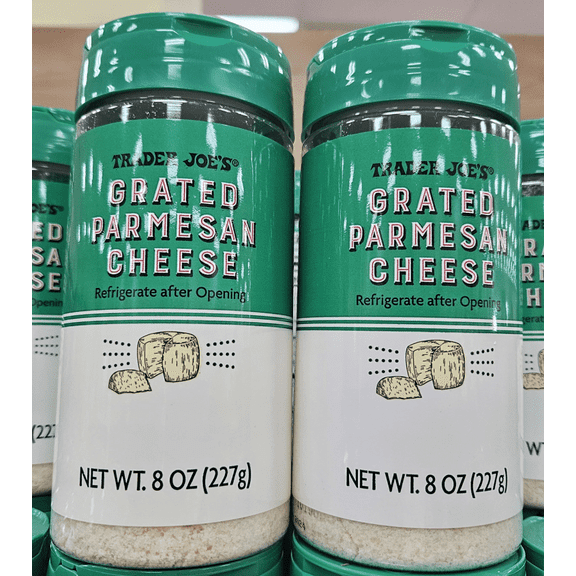 Trader Joe Grated Parmesan Cheese 8oz 227g (2 Bottles)