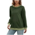 thumbnail image 2 of Busydd Sweatshirt for Women Trendy Solid Color Crewneck Sweatshirt Casual Pullover Long Sleeve Tops for Women Versatile Comfy Fall Sweatshirts for Women S, 2 of 5
