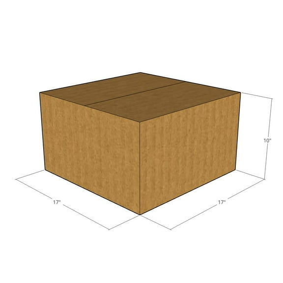 17x17x10 Kraft Brown Corrugated Shipping Boxes, 32 ECT Single-Wall, Qty 20