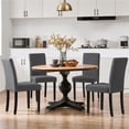 thumbnail image 7 of Yaheetech Modern Upholstered Dining Chairs with Solid Wood Legs, Set of 2, Dark Gray, 7 of 7