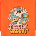 thumbnail image 3 of Peanuts - Feelin Groovy Snoopy And Woodstock Lights Only - Men's Crew Neck Fleece Pullover, 3 of 7