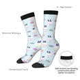 thumbnail image 4 of Gukieu Rabbit In The Rain Print Contrast Color Mid-calf Socks, Sweat-wicking Athletic Socks, Unisex Clothing Accessories, 4 of 6