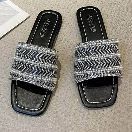 

KaLI_store Hotel Slippers Cloud Slides for Women Men Pillow Slippers Non-Slip Bathroom Shower Sandals Soft Thick Sole Indoor and Outdoor Slides Black Side 7.5