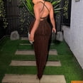 thumbnail image 4 of Gaecuw Dresses for Wedding for Women Crew Neck Bodycon Dresses Sleeveless Champagne Dresses Ankle Length Long Dresses Party Dress Strappy Prom Dresses Flowy Graduation Dresses Solid Semi Formal Dress, 4 of 9