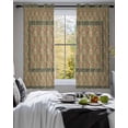 thumbnail image 3 of Sage Green Boho Sheer Curtains 39 Inch Length 2 Panels Set for Living Room/Bedroom, Vintage Ethnic Tribe Abstract Art Floral Kitchen Curtains Grommet Semi-Sheer Curtains Window Treatments 27.5"x39"x2, 3 of 7