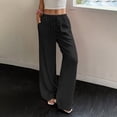 thumbnail image 5 of Pants for Women Cotton Linen Embroidered Wide Leg Pants Spring and Summer Loose High Waist Straight Casual Pants, 5 of 6