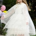 thumbnail image 3 of RUINIXCW Toddler Girls Fairy Princess Costume Kids Princess Cape Tulle Capes Costume Tie-up Sparkling Sequins Cloak Halloween Stage Dress Up Clothes, 3 of 5