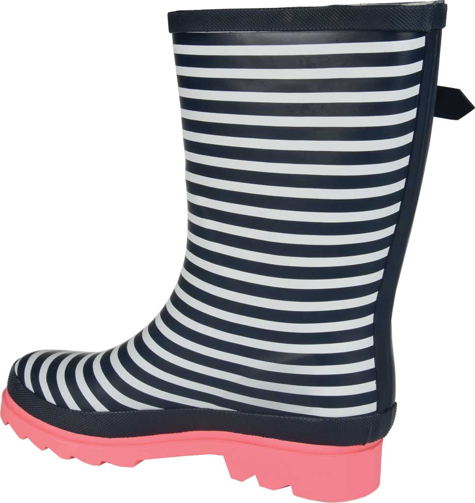 Women's Journee Collection Seattle Mid Calf Rain Boot Stripe Rubber 8 M