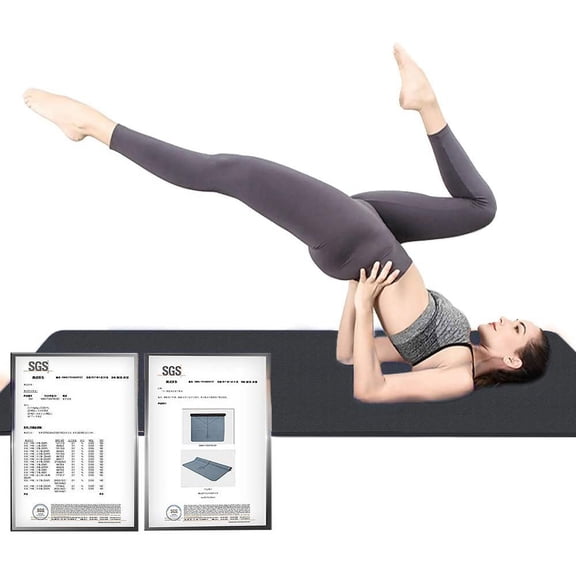 Hatha Yoga Extra Thick TPE Yoga Mat - 72"x 32" Thickness 1/2 Inch - Friendly SGS Certified - With High Density Anti-Tear Exercise Bolster For Home Gym Travel & Floor Outside