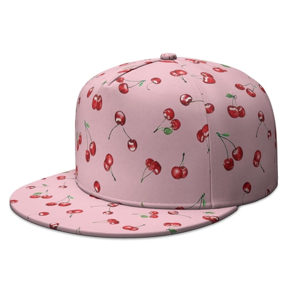 Fruit Cherry Cap - Cute Summer Candy Print Adjustable Snapback, Vibrant Cherry Art Aesthetic for Women & Girls