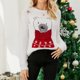 thumbnail image 1 of Suéter Suéteres básicos para mujer Patrón de oso casual Traje de vacaciones con cuello redondo (Blanco S) Ygjytge Blanco T S para Mujer, 1 of 6