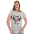 thumbnail image 4 of Support The Fight Breast Cancer Pink Womens Slim Fit Graphic Tee Brisco Brands X, 4 of 5