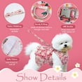 thumbnail image 3 of Small Dog Dress Harness and Leash Set - No Pull Cute Floral Bow Tie Dog Vest Harness Dress with Short Dog Leash Walking Outdoor for Girl&Boy Small Dogs, Puppy, Cats, Rabbits, 3 of 8