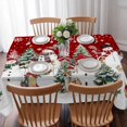 thumbnail image 3 of Red Christmas Table Cloth Waterproof Tablecloths, Snowman Snowflake Xmas Tree Winter Tablecloth Dining Table Cover for Kitchen Party Tabletop Outdoor, Rectangle Tablecloth 60x102 Inch, 3 of 9