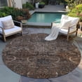 thumbnail image 6 of Addison Rugs Chantille Indoor/Outdoor Transitional Damask Fudge Washable Round Rug, 8' x 8', 6 of 6