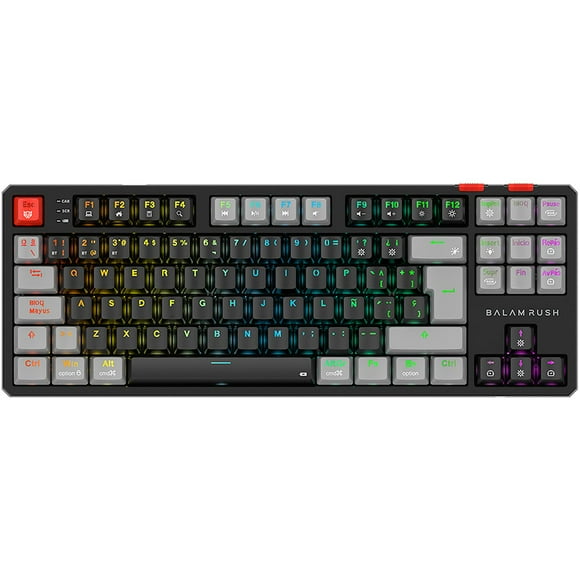 Teclado Gamer Mecanico BALAM RUSH LEVEL PRO GK990 Switch Red Inalambrico USB 2.4 GHz + BT 5.0 Tamaño 80% RGB