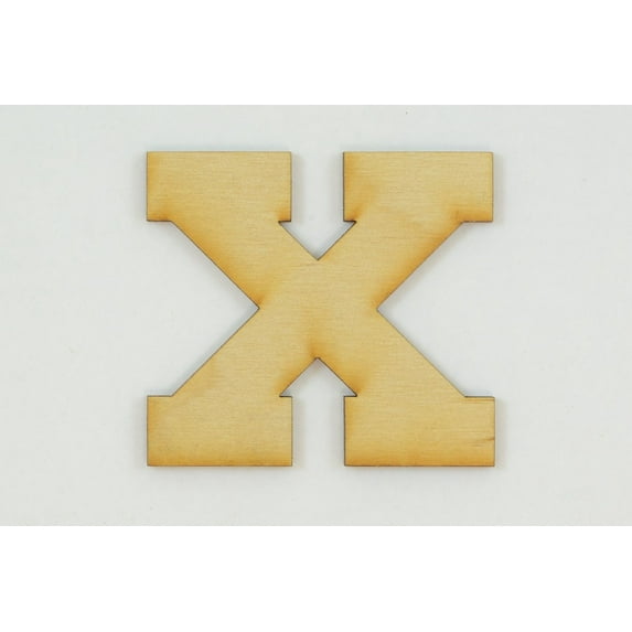 1 Pc, 16 Inch X 1/8 Inch Thick Collegiate Font Wood Letters X Easy To Paint Or Decorate For Indoor Use Only