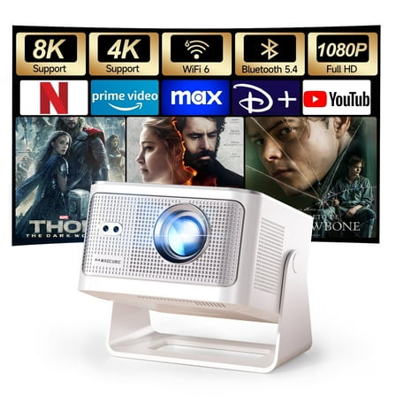 [900ANSI&Auto Focus] Magcubic 8K Support Native 1080P Full HD Projector, Auto Keystone Movie Projector with WiFi 6 & BT 5.4, Android 14 with Built-in Apps, Smart Projector for Home Theater