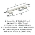 thumbnail image 4 of Amerock Versa 5-1/16 inch (128mm) Center-to-Center Polished Nickel Cabinet Pull - 25 Pack, 4 of 5