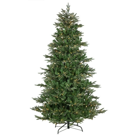Northlight Clear Prelit LED Green Hudson Fir Artificial Christmas Tree, 9'