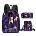 thumbnail image 2 of 2023 Nuevo Miércoles Addams Mochila De Escuela Primaria Bolsa De Mensajero Bolígrafo Conjunto De Tres Piezas DIY, 2 of 3