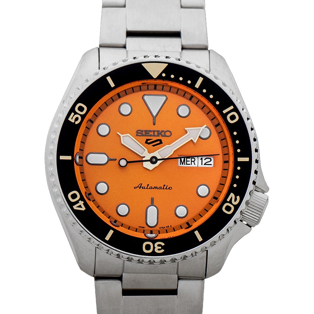 Seiko Divers 5 Sports Automatic 24 Jewel Watch Orange SRPD59 Stainless Steel 42.5mm Case Walmart