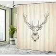 thumbnail image 4 of Ambesonne Vintage Deer Shower Curtain, Sketch Animal Design, 69"Wx75"L, Champagne Grey and Sepia, 4 of 4