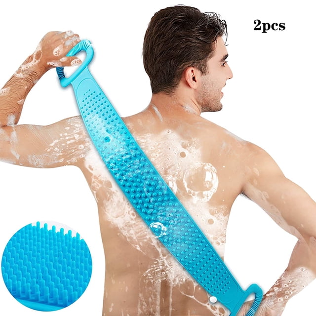 Back Scrubber for Shower Body Scrubber Back Brush with Loofa Shower Sponge Body Exfoliator