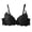 Black, variant on Lace Bra for Womens Thin Ultra-Soft Comfy High Support Wireless Bras Full Coverage Push Up Bras Padded Underwear (White, 75B)