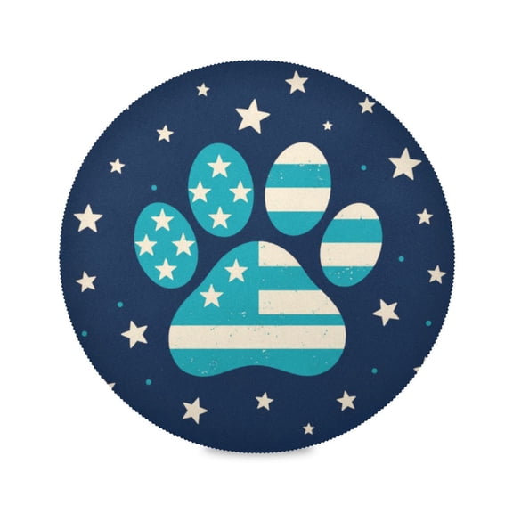 15" Navy Pawstar Printed Round Placemats Set of 1 Heat Resistant Table Mat for Kitchen for Party Deco