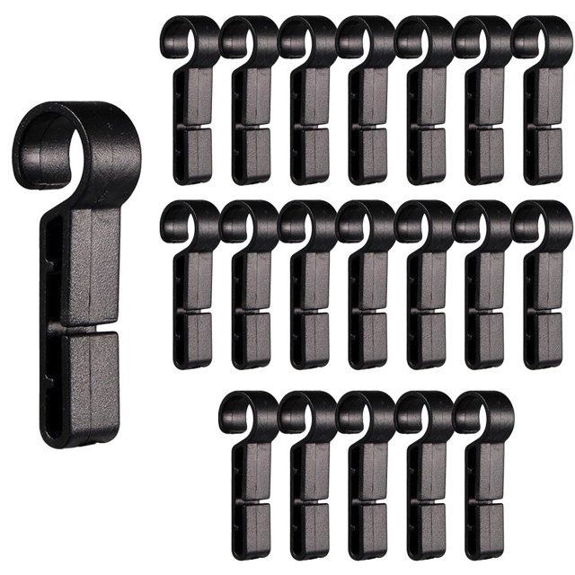 Mosiee 20Pcs/Set Durable Plastic Helmet Clips Attachment Head Light Clamps Black Set Headlamp Hard Hat Safety Cap Hook Outdoor Tools