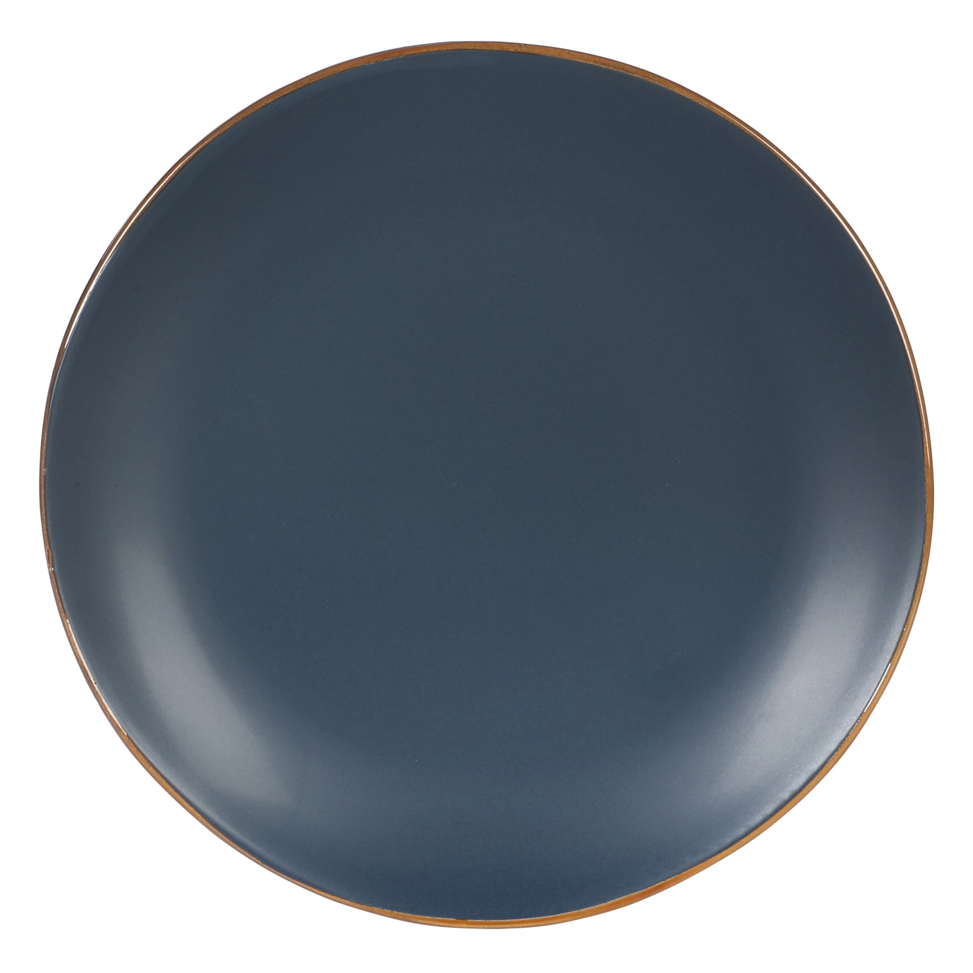 Gibson Home Hazeltine 16 Piece Plates and Bowls Dishes Stoneware Ceramic Dinnerware Set - Navy Blue