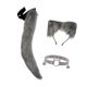thumbnail image 3 of Juego de 3 diademas con orejas y cola de gato para fiestas, espectáculos y cumpleaños. Gris, 3 of 8