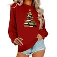 thumbnail image 3 of Jsaierl Women's Christmas Fleece Sweatshirts Funny Christmas Print Sweatshirt Work Pullover Sweater Tops Round Neck Dressy Casual Long Sleeve Shirts Christmas Gifts, 3 of 7