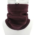 thumbnail image 1 of Winter Warm Plus Fluff Line Stripe Bib Cover Solid Color Collar Thick Knit Bib, 1 of 3