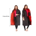 thumbnail image 4 of Soidarity Chaqueta cálida Abrigo Mujer Mantener caliente Absorbente del sudor Traje de secado rápido Manga Toallas grandes Cambio de Traje de baño Negro+Rojo, 4 of 6