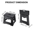 thumbnail image 2 of Uxcell Taburete de paso plegable de 9" para adultos, capacidad de 220 lbs, taburete antideslizante con mango, negro, taburete pequeño, 2 of 7