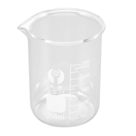 

250ML Glass Beaker Premium Durable Graduated Household Kitchen Measuring Cup Drink Water Beaker Chemistry Glassware
